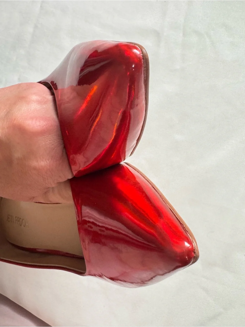 Jenn Ardor Red Metallic D’Orsay Stiletto Heels Party Glam Size 9.5